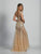 Dave & Johnny - A5290 Floral Embellished Sheer Gown in Neutral