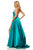 Sherri Hill - 52920 Beaded High Halter Neckline Satin Dress In Green