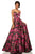 Sherri Hill - 52932 Long Print A-line Dress In Pink and Black