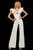 Sherri Hill - 52934 Ruffled Deep V-neck Jumpsuit In White