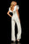 Sherri Hill - 52934 Ruffled Deep V-neck Jumpsuit In White