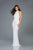 Scala - 48948 Sequined High Halter Backless Gown In White