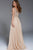 53036 Floral Applique Chiffon A-line Gown