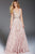 50126 Floral Embellished Deep V-neck Ballgown