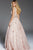 Jovani - 53038 Trailing Foliage Appliqued Ballgown in Nude
