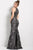 53083 Paisley Print Halter Mermaid Dress