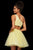 Sherri Hill - 53086 Short Beaded Asymmetric Tulle A-line Dress In Yellow