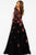 53088 Floral Embroidered Illusion Bateau A-line Dress