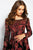53088 Floral Embroidered Illusion Bateau A-line Dress