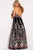 53100 Floral Embroidered V Neck Prom Ballgown