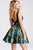 JVN53115 Floral Pleated Cocktail Dress