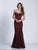 Dave & Johnny - A5312 Beaded Strapless Net Evening Dress in Red