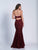 Dave & Johnny - A5312 Beaded Strapless Net Evening Dress in Red