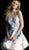 Jovani - 53204 Embellished V-neck A-line Cocktail Dress in White and Blue