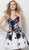 Jovani - 53204 Embellished V-neck A-line Cocktail Dress in White and Blue