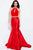53206 Beaded High Halter Taffeta Mermaid Gown