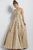 53213 Gold Embellished Sleeveless Evening Gown