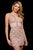 Sherri Hill - 53232 Beaded Deep V-neck Short Sheath Dress In Pink