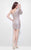 Primavera Couture - 9886 Sequined Asymmetric Sheath Dress in Neutral