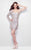 Primavera Couture - 9886 Sequined Asymmetric Sheath Dress in Neutral