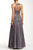 Sue Wong - Bedazzled Halter Neck Pleated Dress N5350NM in Gray