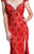 Johnathan Kayne - 535 Cap Sleeve Lace Accented Gown in Red