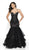 Intrigue by Blush - 536 Beaded Ruffled Trumpet Dress In Black