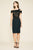 Tadashi Shoji - Knee Length Twist Knot Off Shoulder Dress In Blue and Neutral