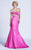 Ashley Lauren - 1082 Pearl Beaded Asymmetric Trumpet Dress in Pink