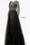 Jovani - Adorned Illusion Long Sleeve Overskirt Gown 53743 in Black