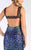 Jolene Collection - 13512 Crystal Festooned Illusion Gown In Black and Blue