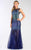 Jolene Collection - 13512 Crystal Festooned Illusion Gown In Black and Blue