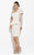 Jolene Collection - 14005 Asymmetrical Bow Accented Dress In White