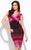 Jolene Collection - 14502 Bandage Fitted Cocktail Dress In Pink and Purple