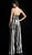 Jovani - 65397 Strapless Striped Sequined Jumpsuit in Black and White