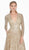 Ashley Lauren - 1456 Ombre Sequined V-neck A-line Dress In Gold