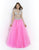 Blush - Crystal Accented Illusion High Neck A-line Gown 5402 in Pink