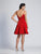 Dave & Johnny - A5404W Sleeveless Plunging Vneck A-line Cocktail Dress In Red