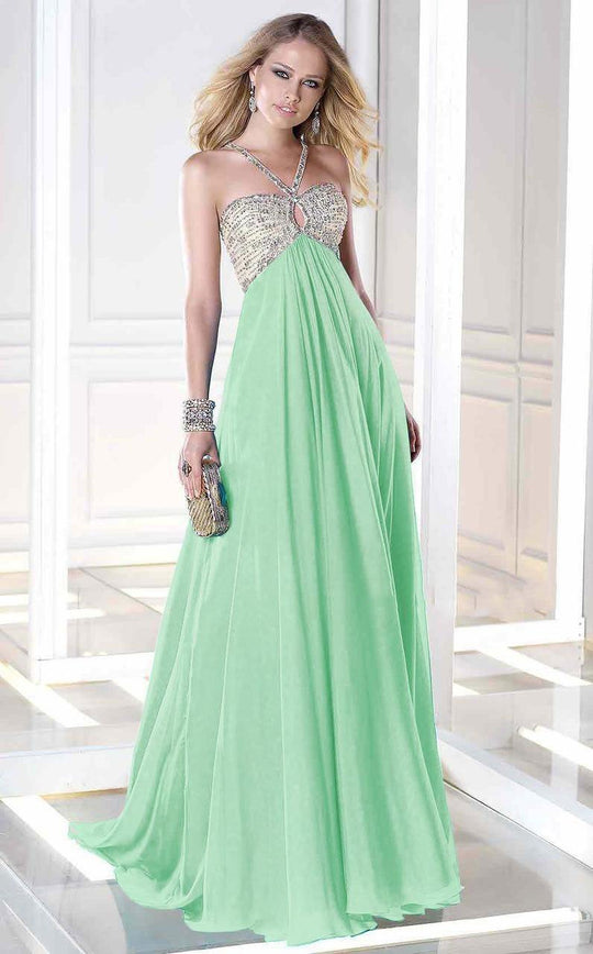 Alyce Paris - 35695 Embellished Empire Gown with Keyhole Cutout in Alyce Paris in Green