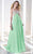 Alyce Paris - Embellished Empire Chiffon Long Evening Gown with Keyhole Cutout 35695 In Green