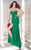 Alyce Paris - Strapless Draped Long Evening Gown with Crystal Accents 35718 In Green