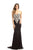 Johnathan Kayne - 541 Strapless Appliqued Sheath Gown in Black