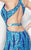 Primavera Couture - 1131 Sequined Long Gown with Slit in Blue
