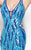 Primavera Couture - 1131 Sequined Long Gown with Slit in Blue