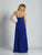 Dave & Johnny - A5435 Crystal Embellished Halter Chiffon Dress in Blue