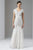 Adrianna Papell - 92868950 Cap Sleeve Sequined Mesh A-Line Gown in White