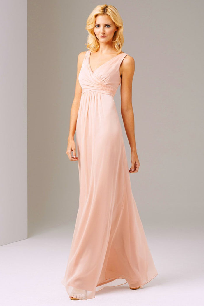 Adrianna Papell - 91889190 Sleeveless Crisscrossed Bodice Empire Gown in Pink and Orange
