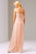 Adrianna Papell - 91889190 Sleeveless Crisscrossed Bodice Empire Gown in Pink and Orange
