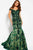 Jovani - Floral Embroidered Off Shoulder Mermaid Gown 54418 In Green and Nude