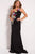 54421 Floral Applique Asymmetric Jersey Sheath Dress